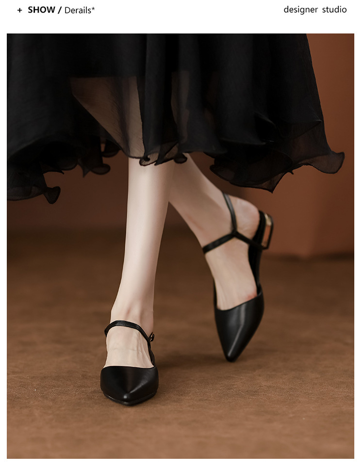 女鞋夏季女2025法式不累脚单鞋舒适平底气质后空包头凉鞋女时尚详情21