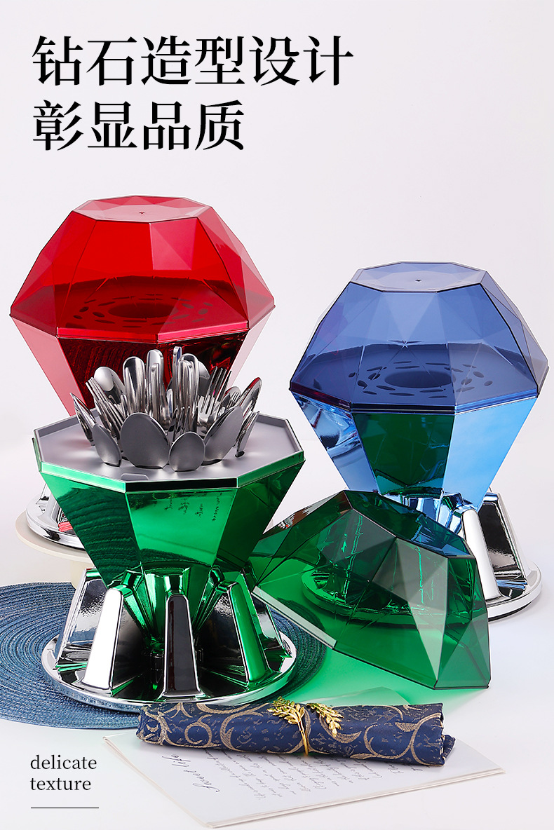 跨境Tableware set餐具蛋创意套装豪华西餐1010刀叉勺钻石心境蛋详情3