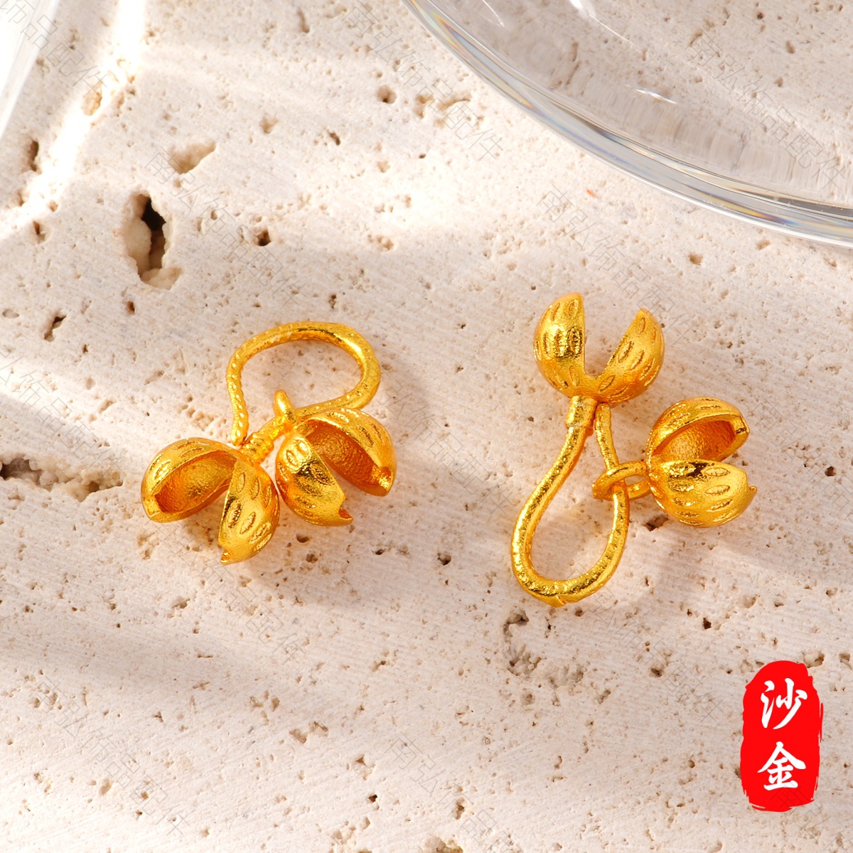 New ancient-style sand gold pepper shell small pendant, Chinese-style bracelet necklace, DIY jewelry accessories pic 2