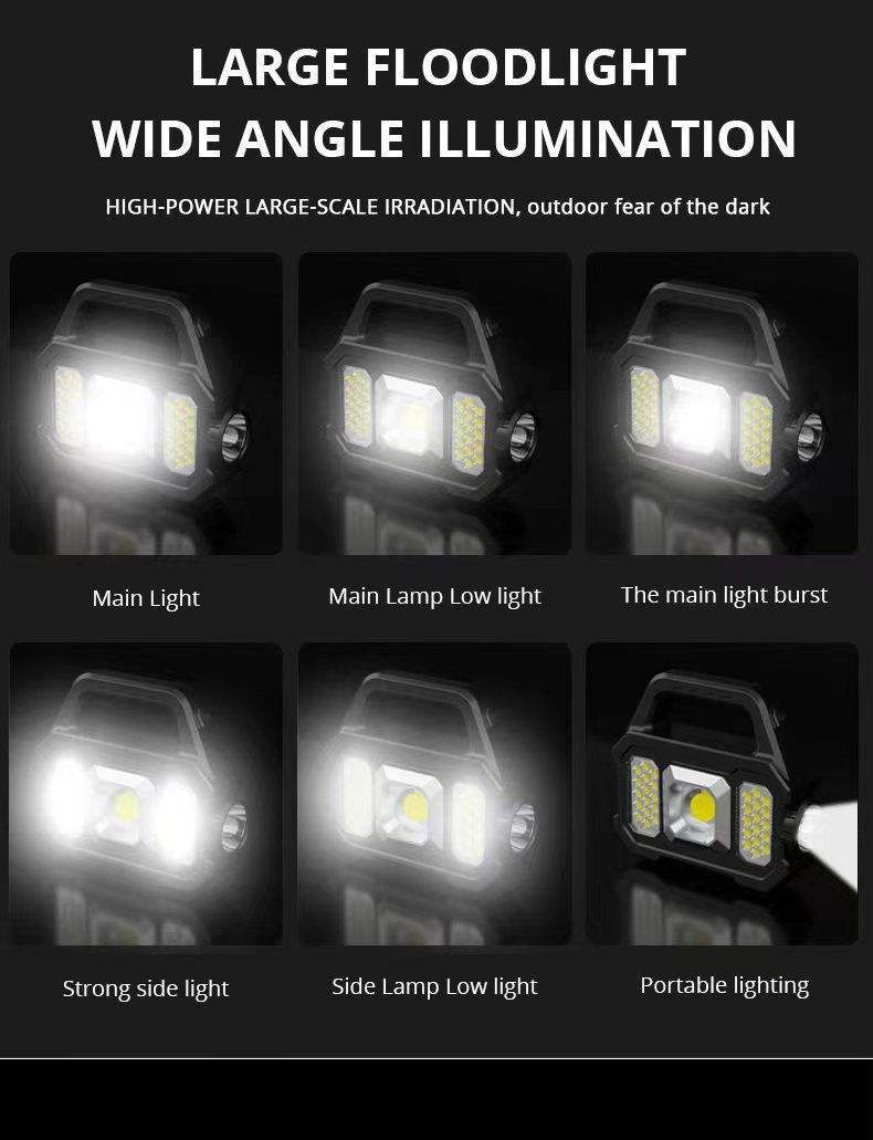 New cross-border LED multi-functional solar charging portable lamp, strong outdoor high-power ultra-bright long-range camping pic 6