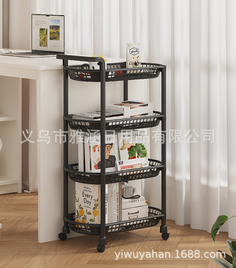 跨境厨房置物架家用多层可移动零食蔬菜收纳置物架落地收纳夹缝架详情14