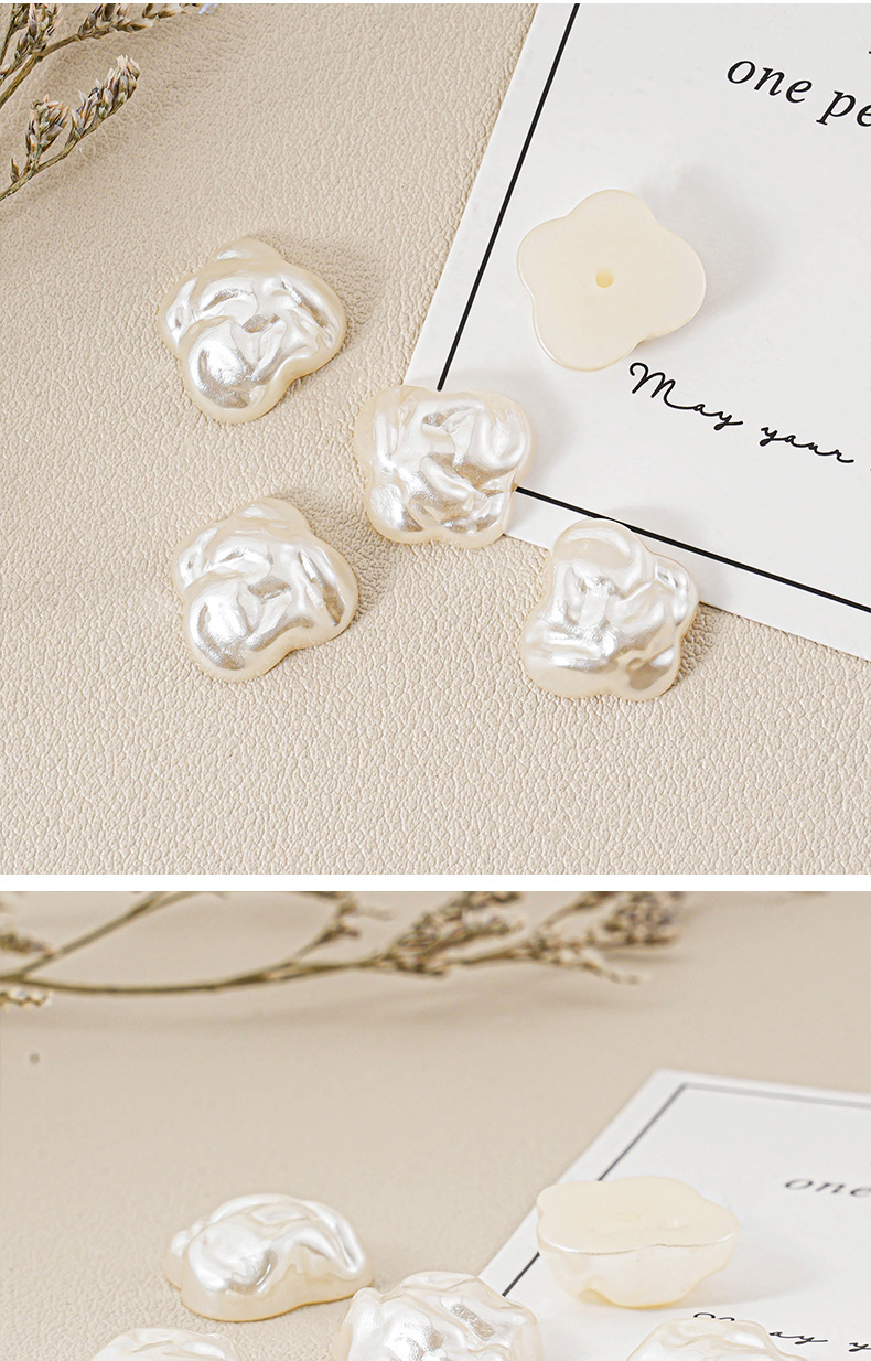 珍珠异形扣子配件贴片珍珠配件半面蝴蝶动物形状扣半圆钮子材料详情4