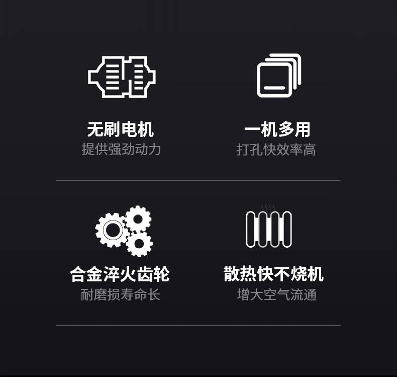 充电式无刷电机起子机多功能锂电手电钻扭力电动扳手工具套装批发详情2