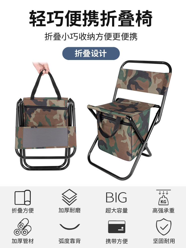 户外折叠钓鱼椅美术生小马扎野营便携超轻靠背凳带储物包野钓板凳详情6