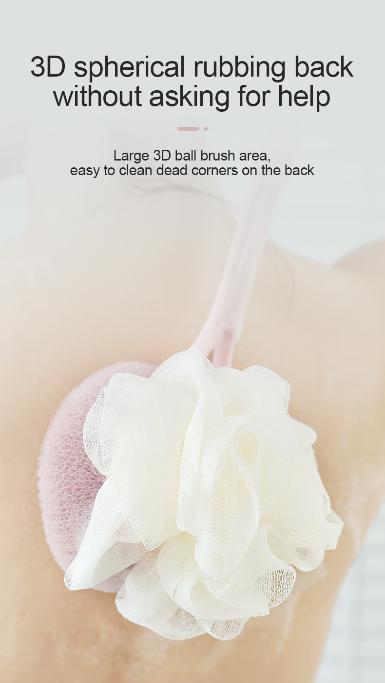 Women's Bathing Brush 2-in-1 Back Brush Rubbing Mud and Back详情5