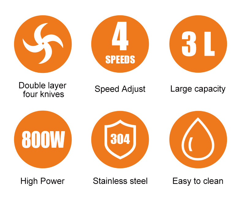 Foreign trade SOKANY06016 stainless steel 3L meat grinder, household electric mixer, vegetable and meat slicer pic 4