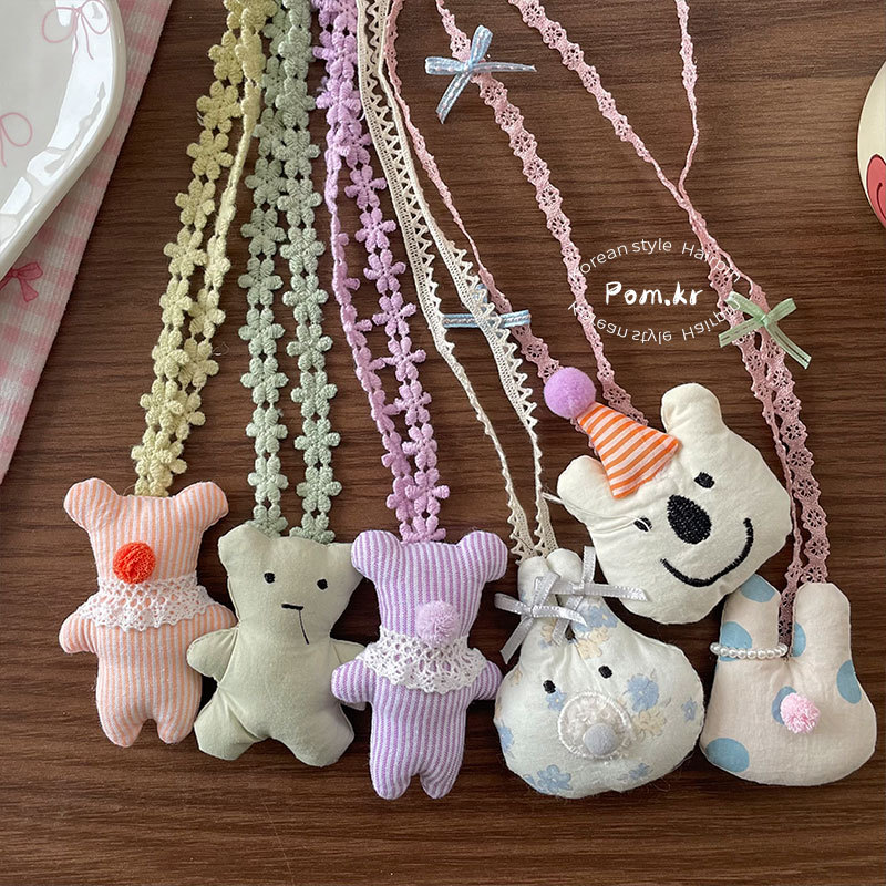 新款韩系卡通公仔项链布艺儿童甜美配饰蝴蝶结挂脖项饰兔兔配饰女详情7