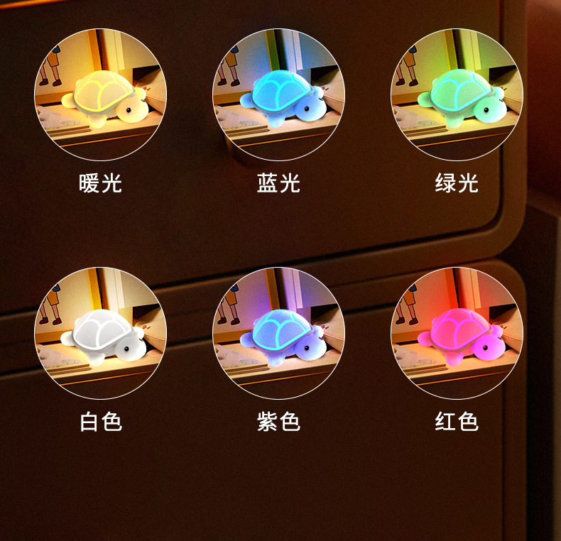Little Rabbit and Little turtle night light magic tool, super cute pet silicone, a magic weapon for moms to lull them to sleep, pat light, smart sensing, papa Rabbit pic 8