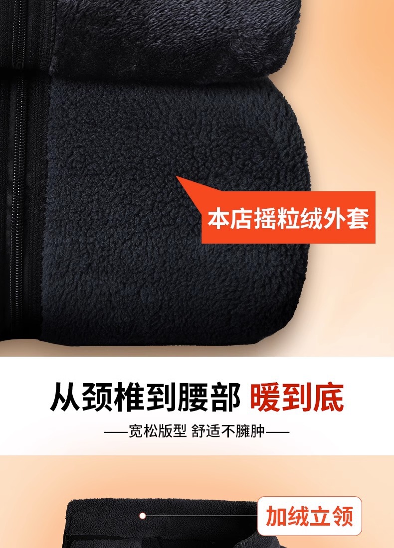 爸爸摇粒绒加厚外套冬季中老年男士上衣老人爷爷男装抓绒衣男冬装详情6