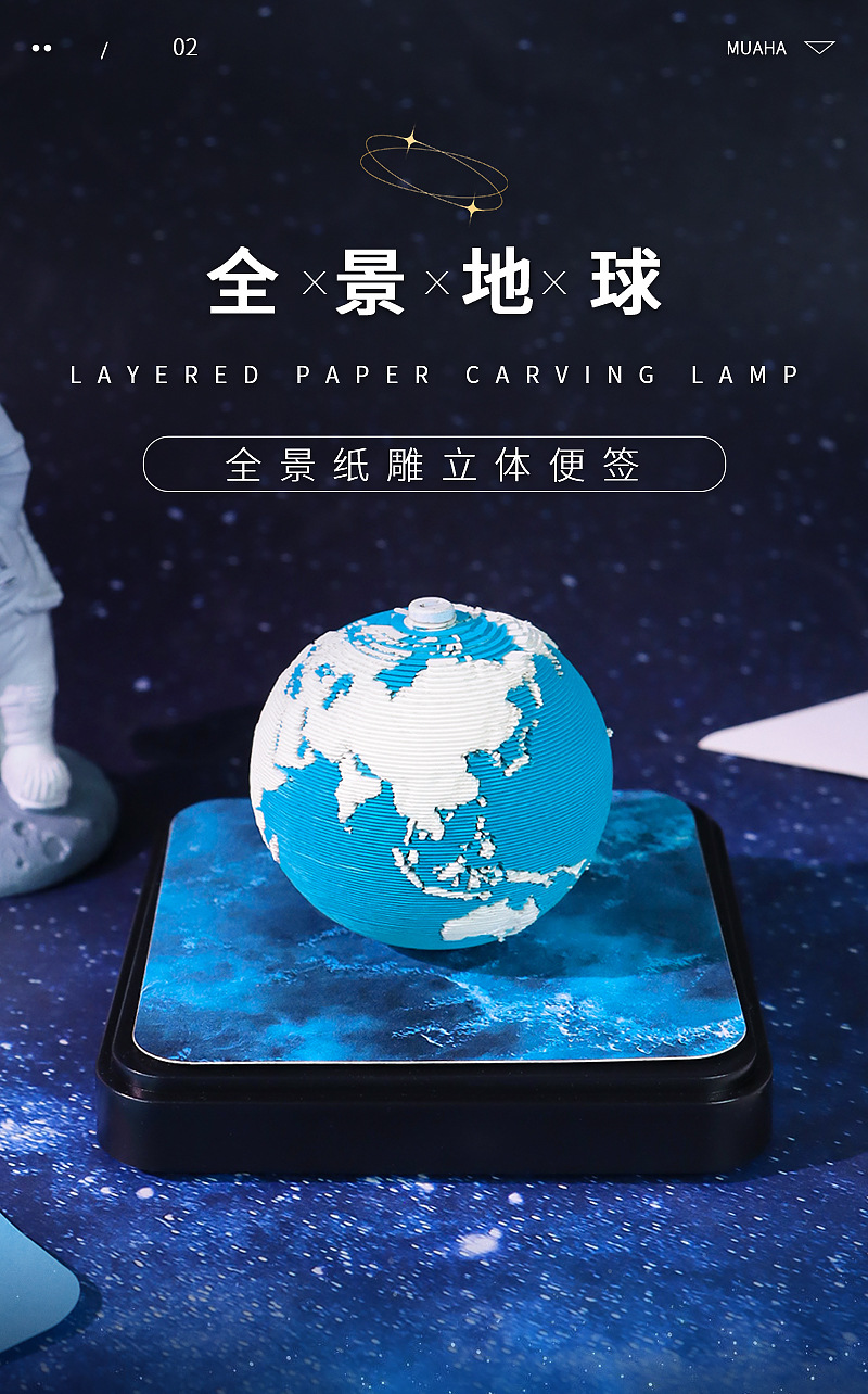 2027地球纸雕日历企业年会伴手礼创意文创礼品桌面摆件3d立体便签详情1