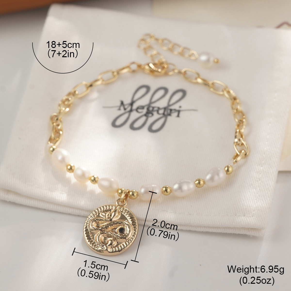 复古时尚天然珍珠手链 ins闺蜜同款串珠简约轻奢小众爱心吊坠手串详情35