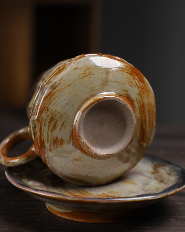 窑变咖啡杯碟套装复古陶瓷杯下午茶卡布奇诺拿铁咖啡杯家用马克杯详情13