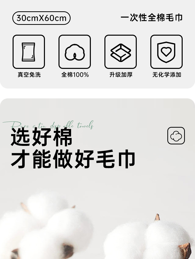一次性毛巾纯棉加厚加大洗脸巾旅行酒店便携独立真空包装浴巾批发详情2