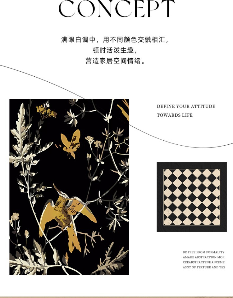 中古风客厅组合装饰画法式复古挂画美式高级感沙发背景墙艺术壁画详情5