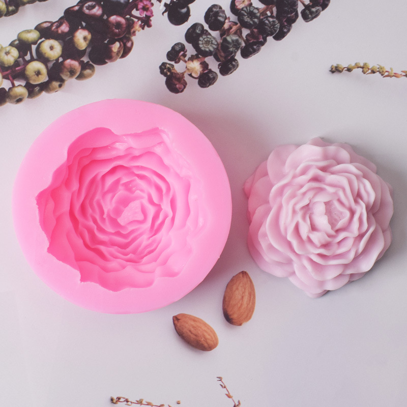 牡丹花朵手工皂硅胶模具香薰蜡烛石膏diy黏土树脂摆件滴胶模具详情5