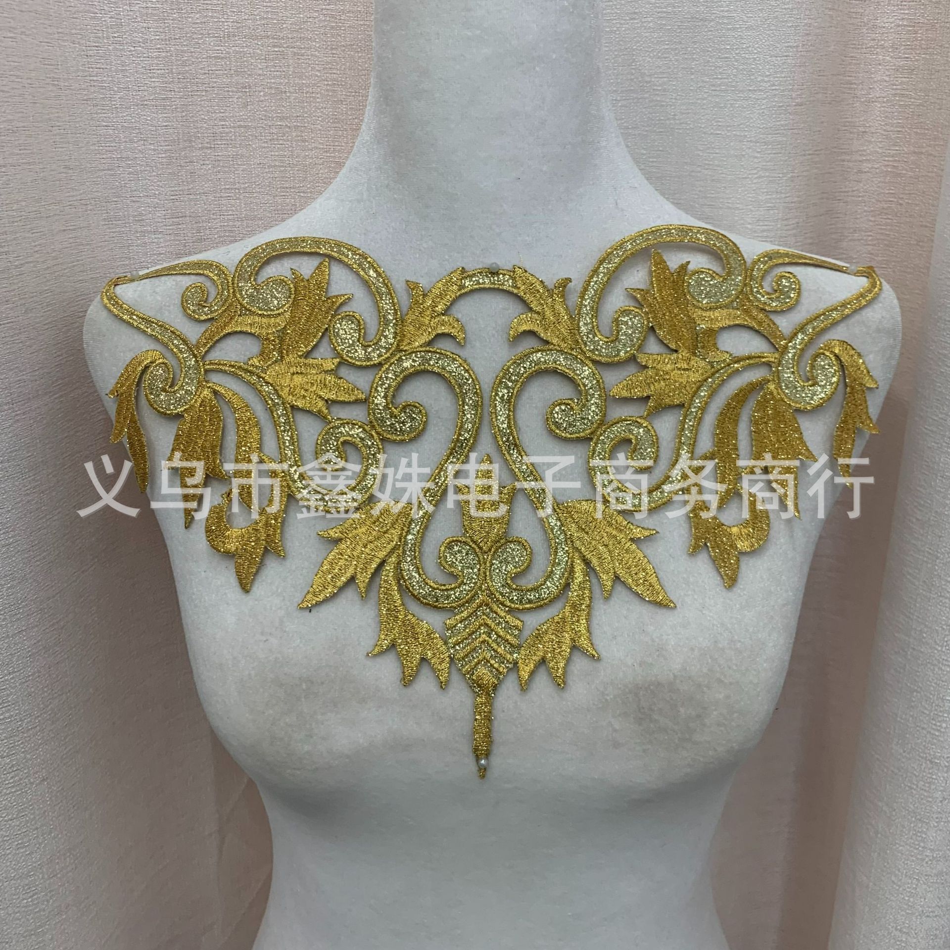 Net bottom, strand embroidery, collar flower, polyester silk embroidery, false collar, wedding accessories, chest collar pic 1