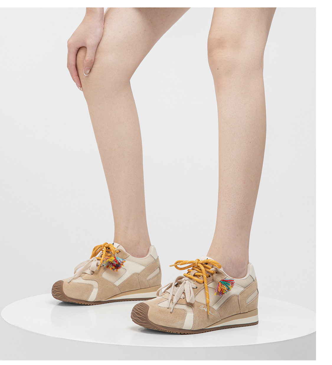 复古德训鞋女2025秋冬新款潮流透气鞋子内增高真皮百搭运动休闲鞋详情12