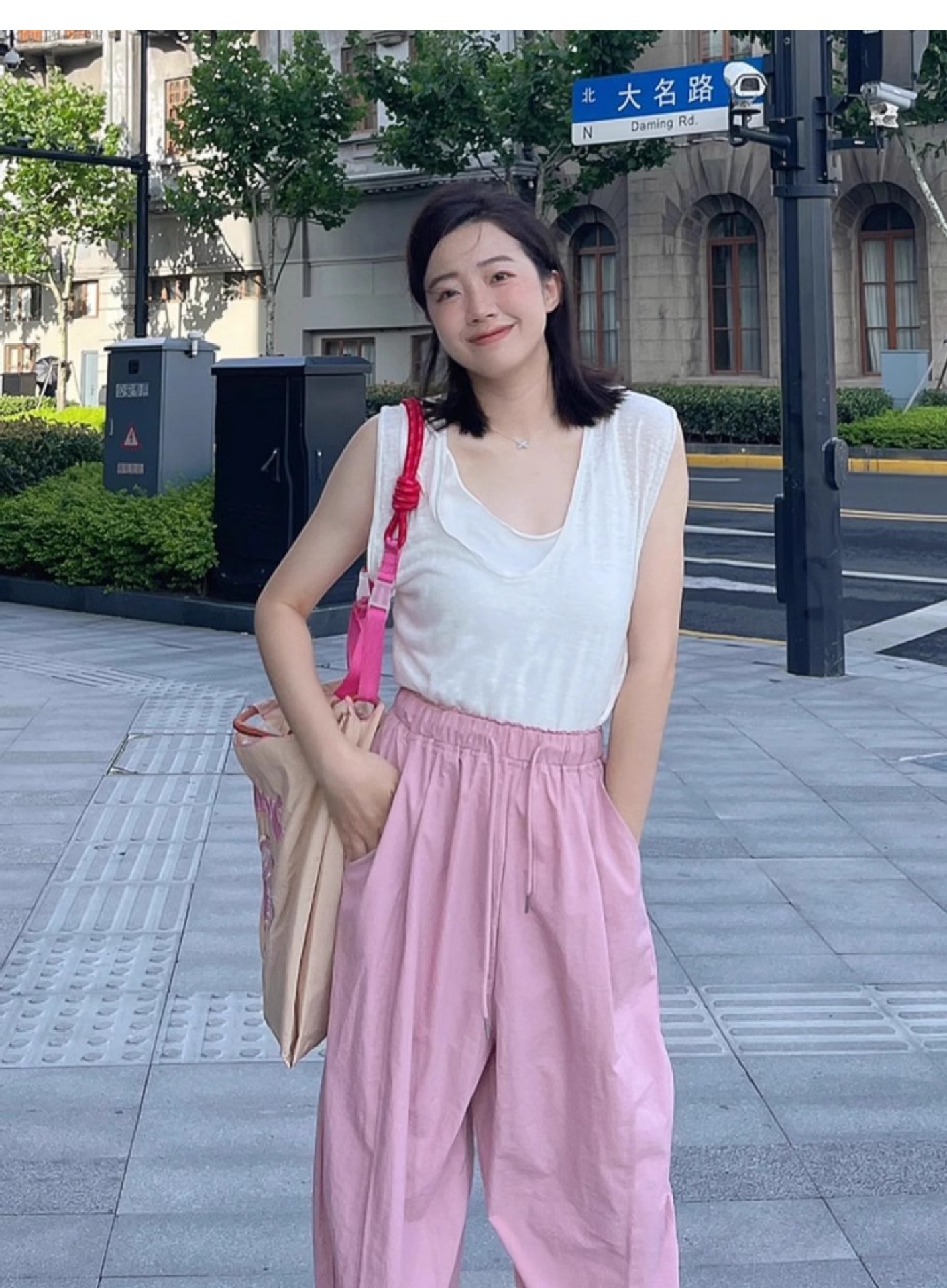高圆圆同款日本ball chain刺绣环保袋收纳袋尼龙手提单肩斜挎包女详情23
