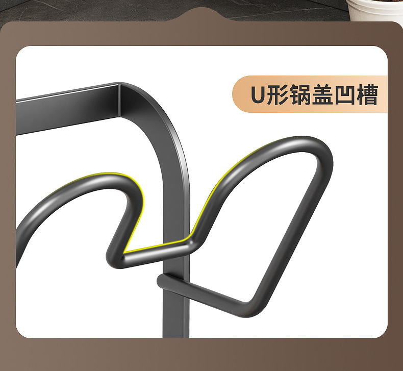 锅盖架子壁挂免打孔厨房置物架多功能放砧板菜板炒锅盖收纳锅铲架详情11