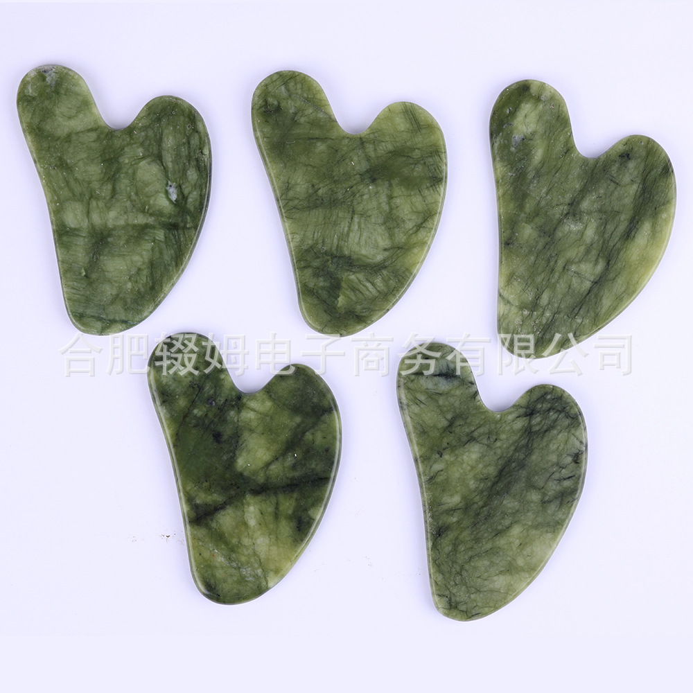 厂家直销天然岫玉刮痧板保健刮痧片眼部美容脸部专用玉石刮痧板详情9