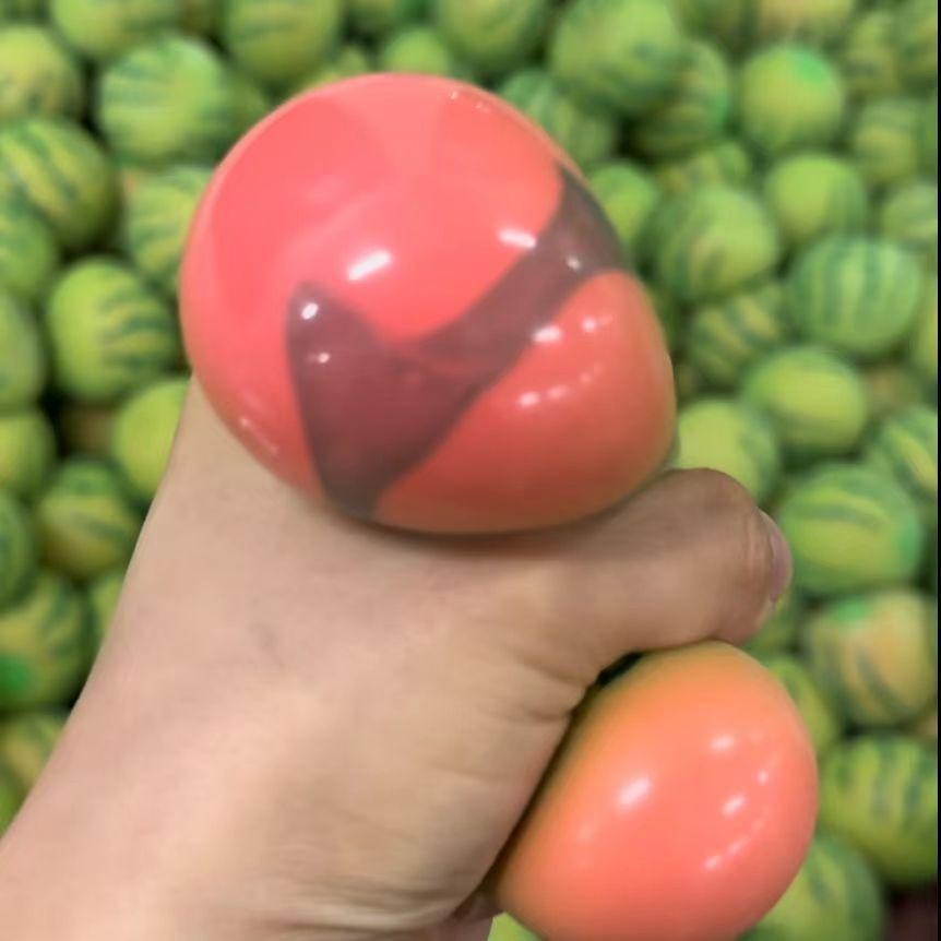 Cross-border best-selling color-changing watermelon Kneading Fun tpr stress-relieving slow rebound flour-filled simulation fruit manufacturer wholesale pic 7