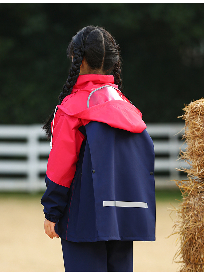 儿童分体雨衣雨裤套装防水全身中小学生男女童中大童骑行户外雨披详情18