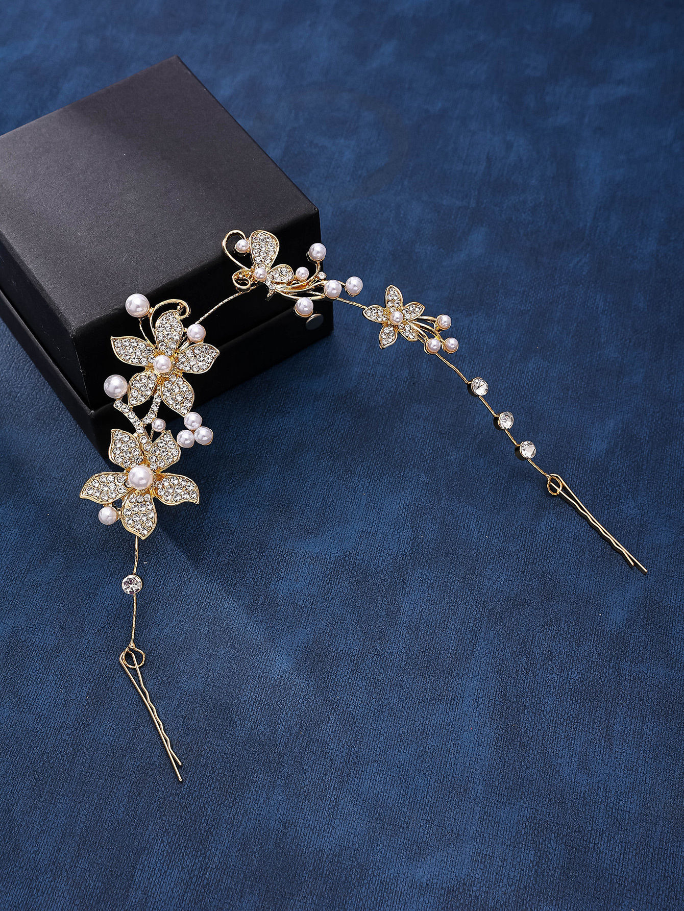 Bride accessories: Bride alloy diamond-encrusted pearl soft chain headwear, Korean-style hair accessory, wedding dress, head flower accessory pic 19