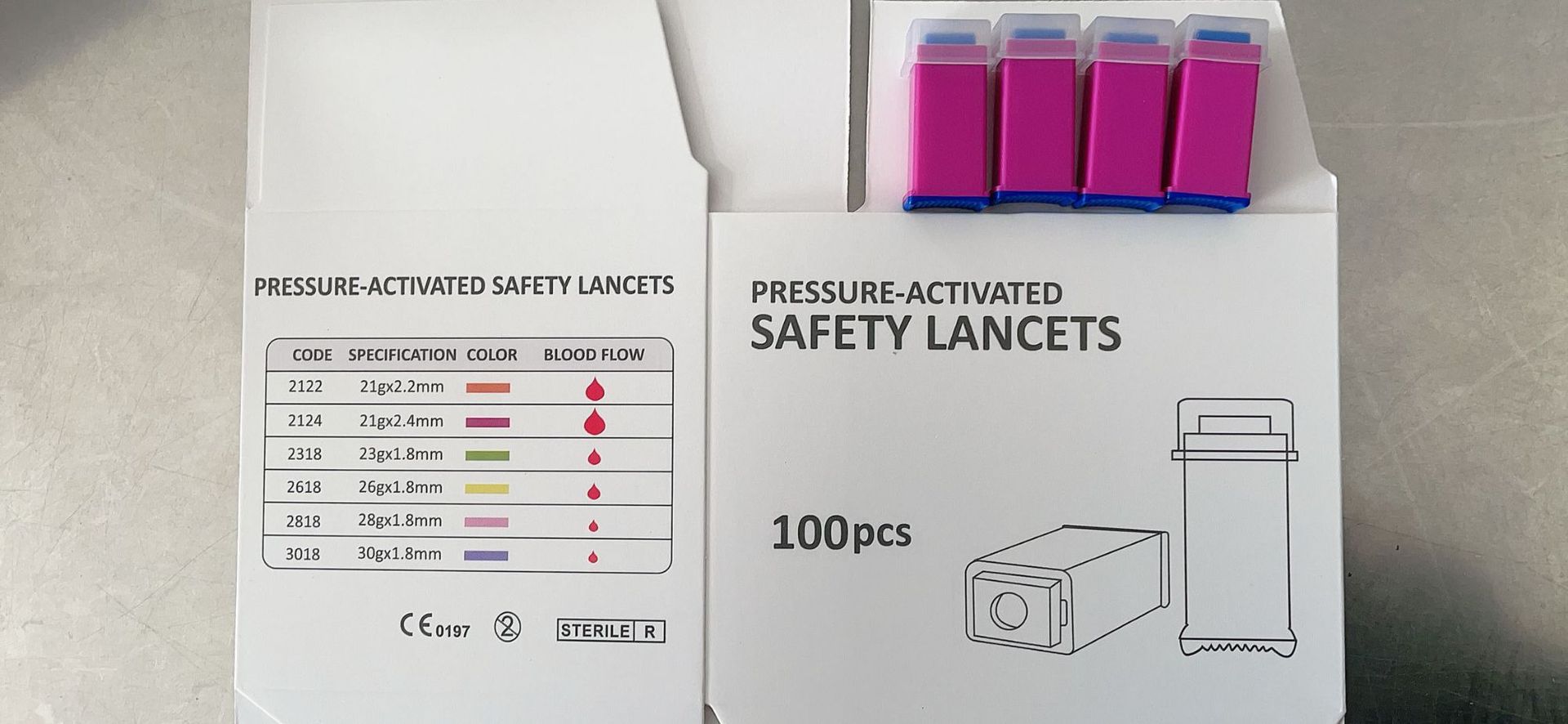跨境专供一次性末梢安全采血针英文包装多规格卡式弹簧指尖采血针详情1