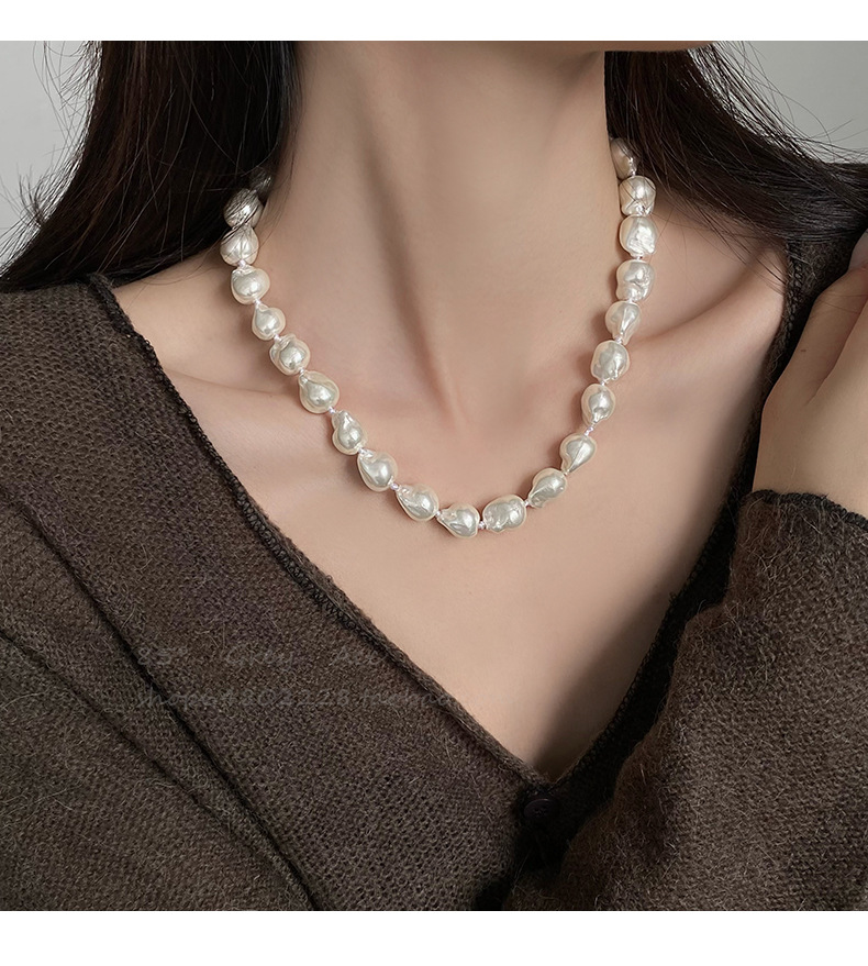 Lujo ligero temperamento irregular barroco collar de perlas mujer 2024 nuevo premium sentido gargantilla suéter cadena cadena clavícula pic 7