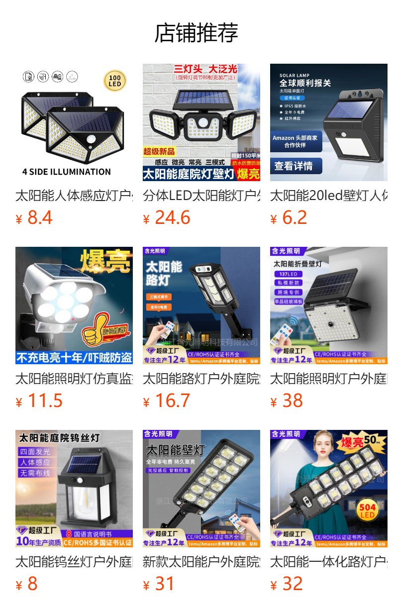 Solar lamps, outdoor garden lamps, human body sensor lamps, wall lamps, integrated led household solar street lamps are shining brightly pic 1