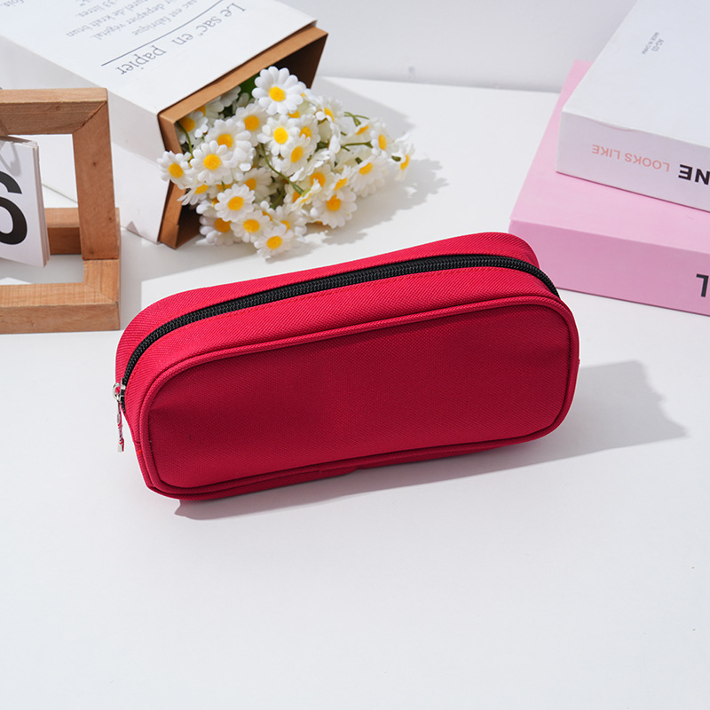 Factory direct sales of new simple and ins style solid color, small and convenient, large capacity, student storage stationery box and pen case pic 7