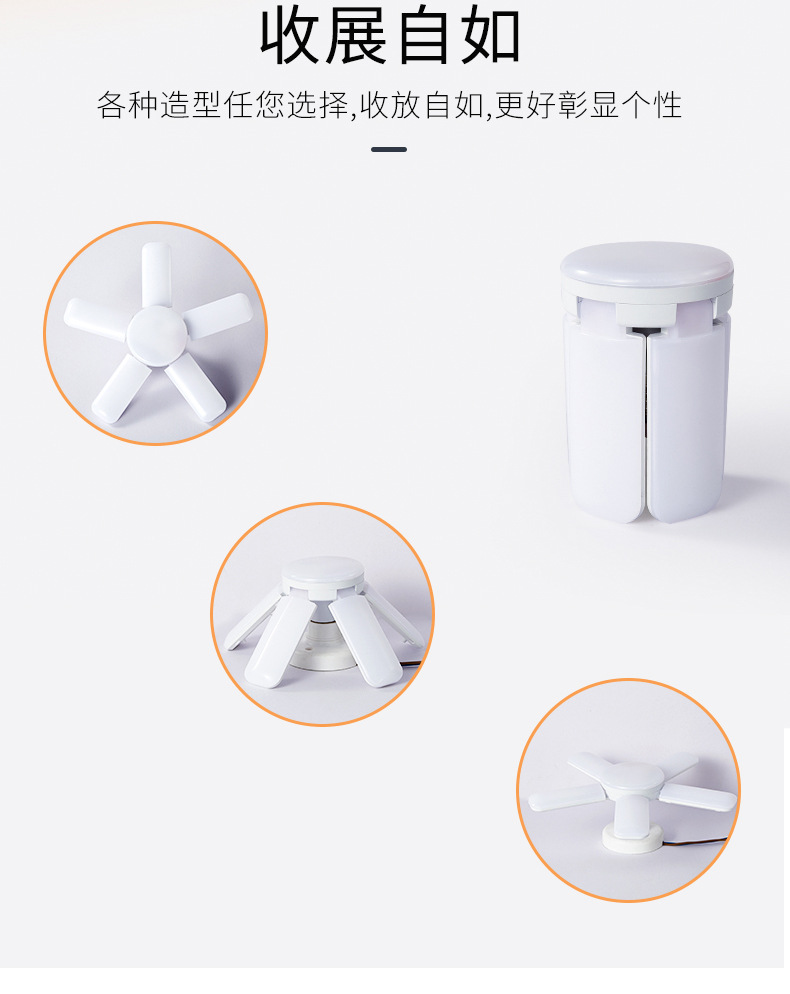 新款折叠车库叶子灯三叶四叶五页片迷你LED球泡恒流宽压外贸供货详情10