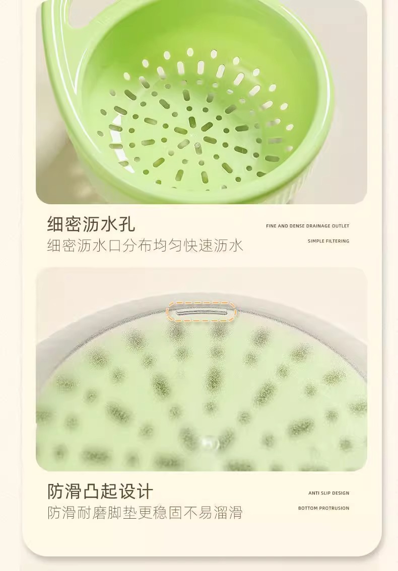 厨房洗菜篮子洗菜篮洗水果蓝双层洗菜盆双层沥水洗菜洗水果蓝批发详情15