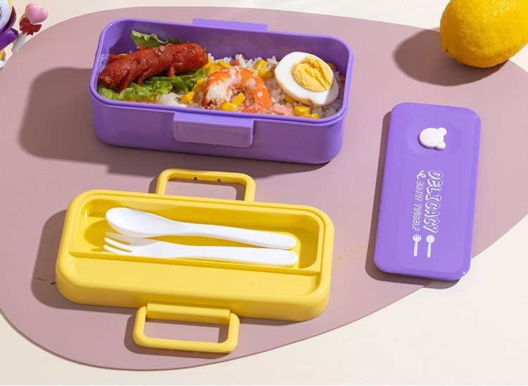 亚马逊儿童卡通饭盒可微波炉加热便当盒小学生塑料饭盒儿童午餐盒详情2