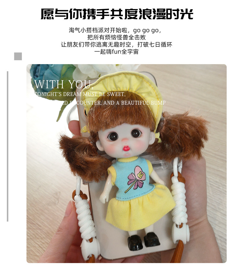 13 cm baby bag, phone back, doll holder, birthday gift for girls, portable lanyard, cute pendant pic 4