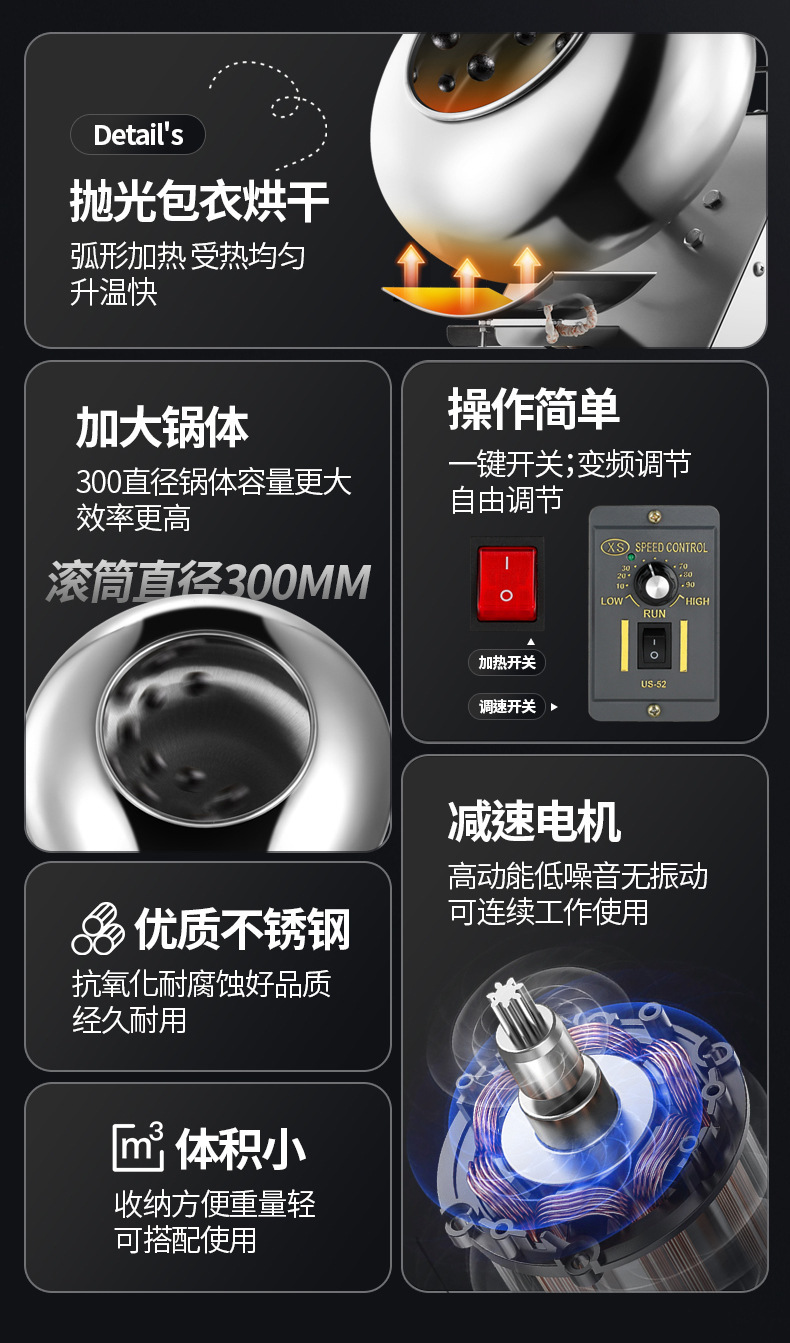不锈钢工作台包衣机糖衣机不锈钢桌子1200mm防锈耐用实验台详情11