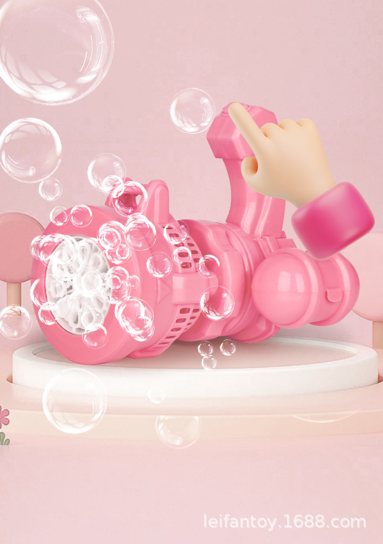 The fully automatic internet-famous bubble machine features an automatic 10-hole Gatling electric multi-hole color light bubble pic 11