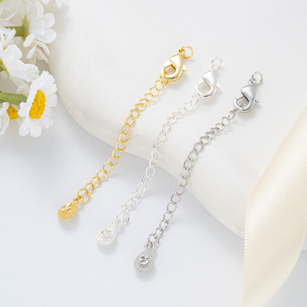 Engraved copper pendant plated with 18K real gold, lobster buckle, extension chain, 14K gold-plated tail chain, diy handmade necklace tail chain pic 13