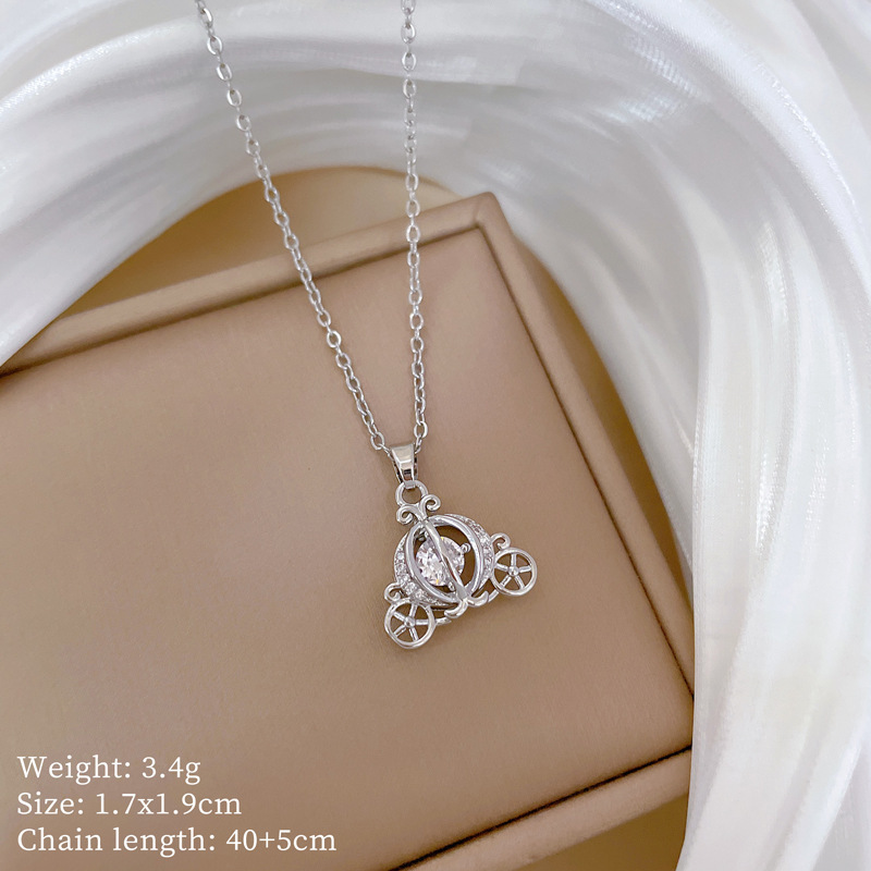 【钛钢】铜微镶爱心时尚轻奢气质华丽满钻项链女百搭锁骨链钛钢详情25