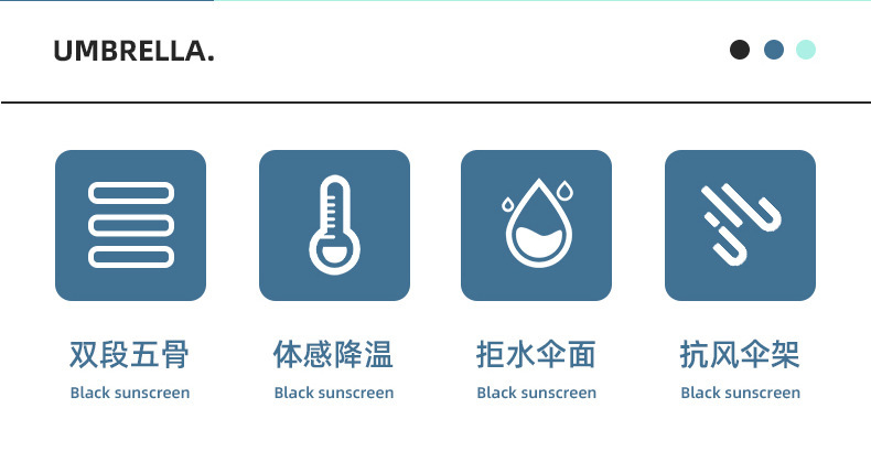 60骨纤维抗风折叠商务全自动晴雨伞 黑胶防晒遮阳防紫外线太阳伞详情3
