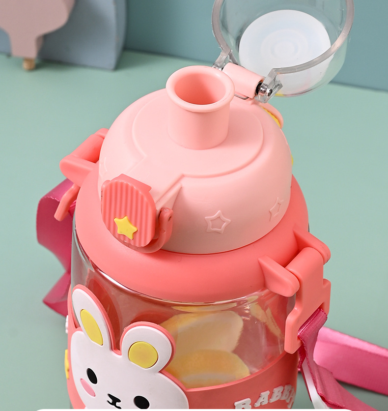 儿童卡通运动水壶户外便携塑料弹跳吸管杯男女学生可爱吸管杯礼品详情7