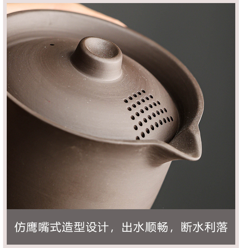 Outdoor one-pot three-cup tea set, portable purple clay quick guest cup, light luxury travel tea pot, gift and souvenir pic 10