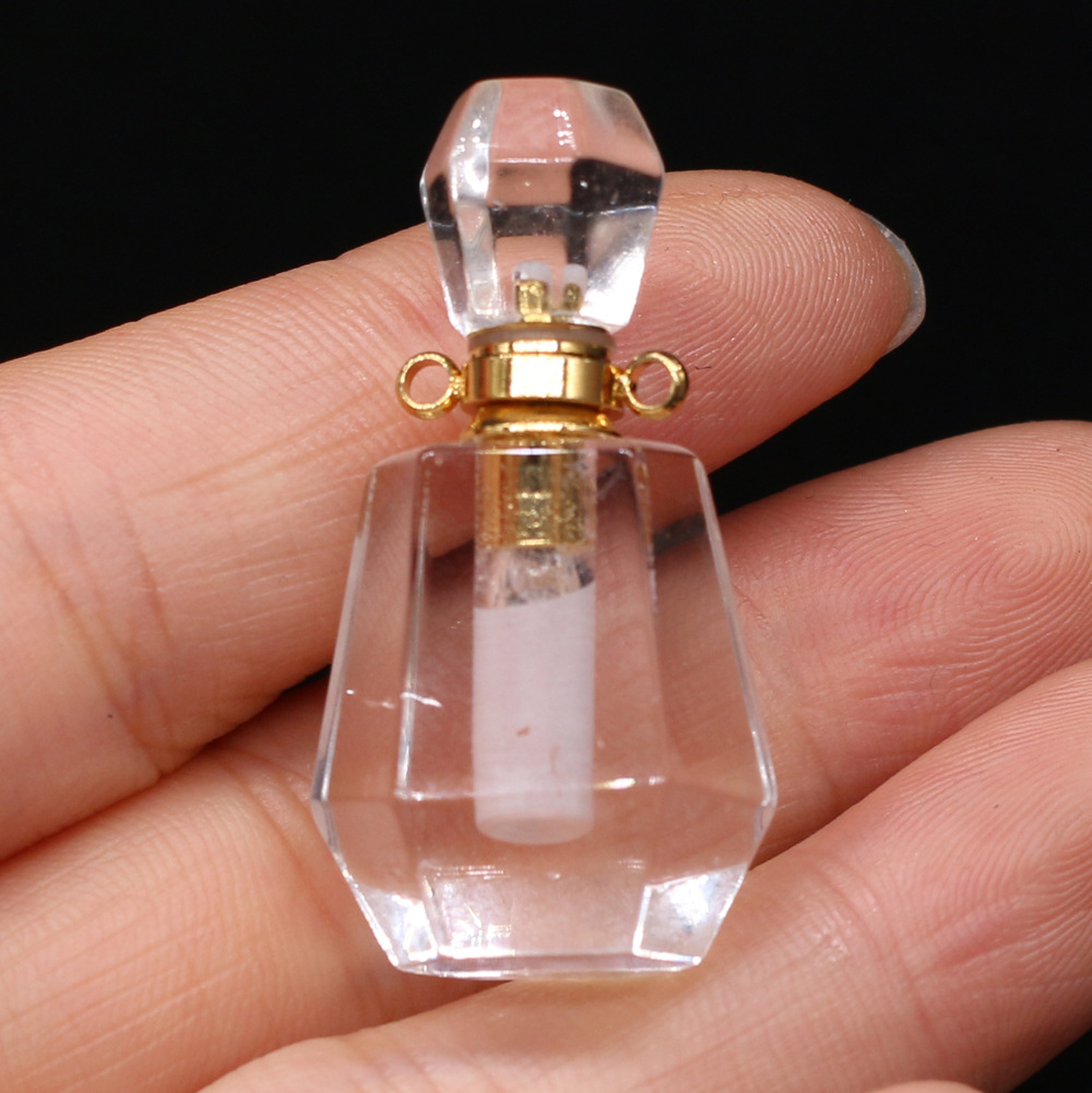 Exquisite natural semi-precious stone perfume bottles, white crystal, various shapes, DIY accessories, fashionable and exquisite wholesale production pic 51