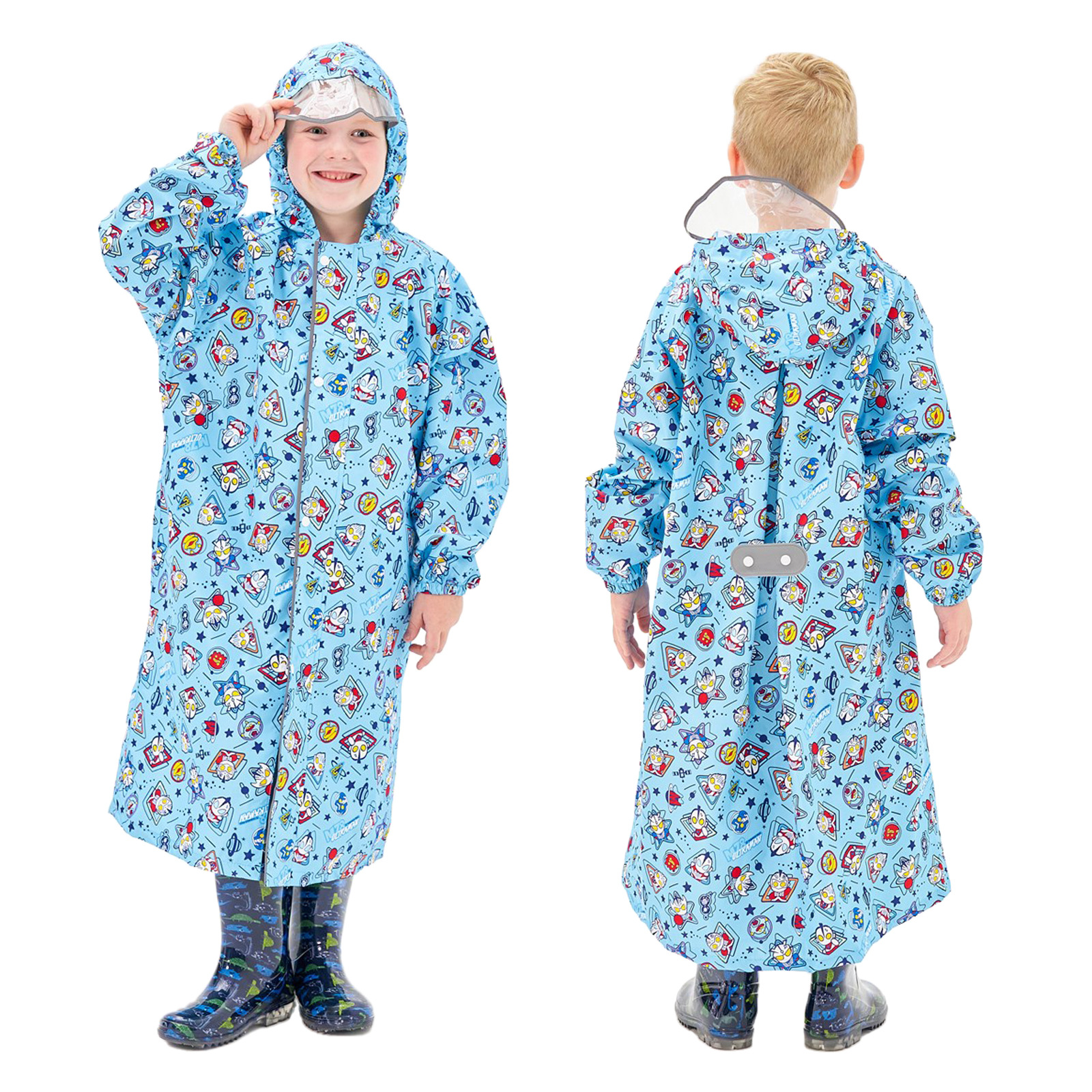 高品质库洛萌奥特儿童雨衣长款书包位大帽檐雨衣中小童雨披强防水详情14