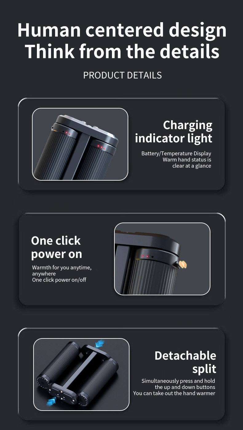 外贸工厂直供磁吸暖手宝二合一USB分体式暖脚宝恒温便携式充电款详情8