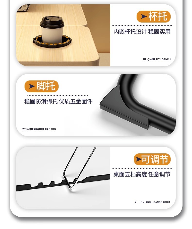 Small bed table, multi-functional study desk for dormitory students, foldable notebook, computer desk, bay window desk board pic 9