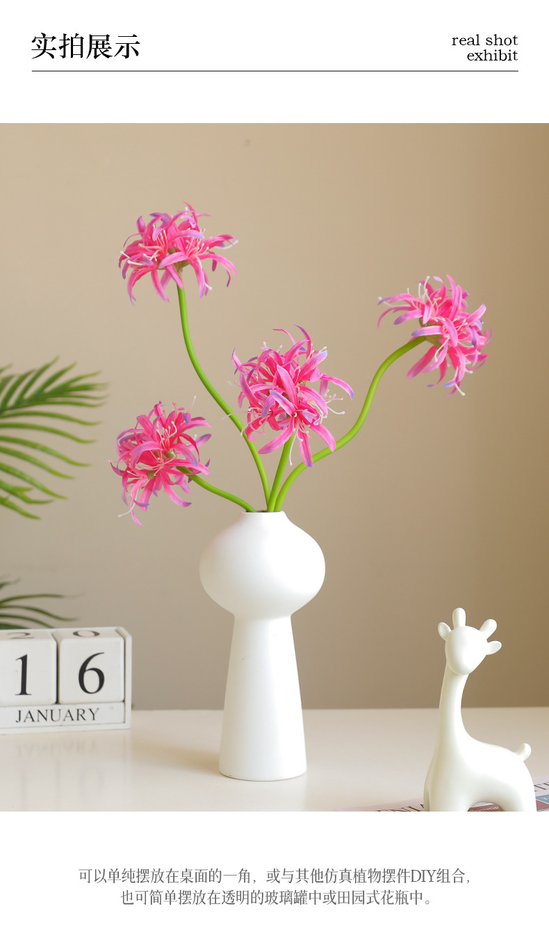 桔茉家居彼岸花摆件仿真曼珠沙华风雨兰摄影道具样板间装饰宠物园艺花盆容器详情18