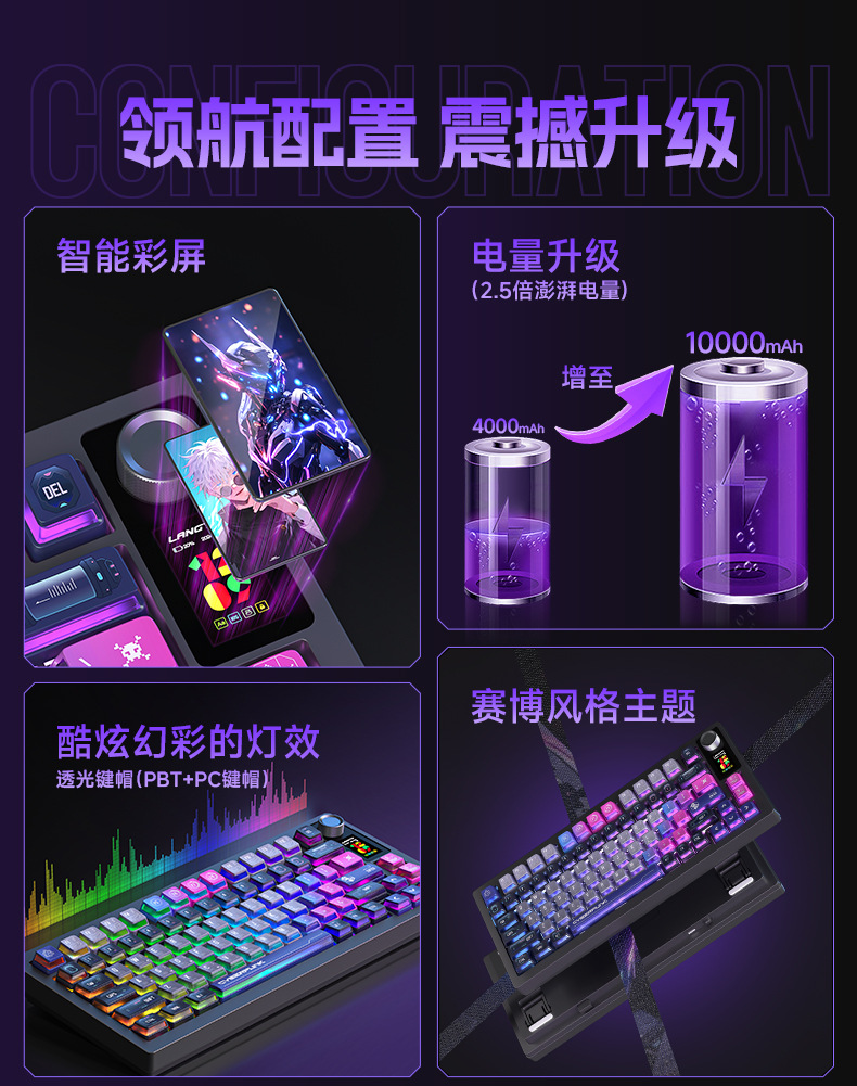 狼途LT75蓝牙无线键盘三模连接客制化办公高颜值电竞游戏机械键盘详情3