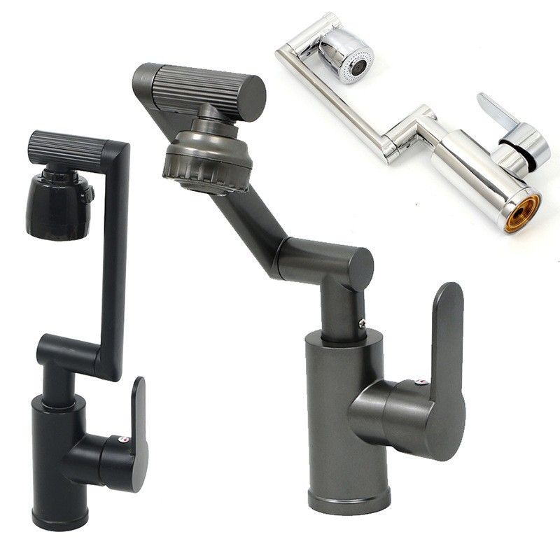 Maneki Neko mechanical arm faucet for bathroom, kitchen and toilet, hot and cold, face washing and hand washing, universal rotating faucet pic 5