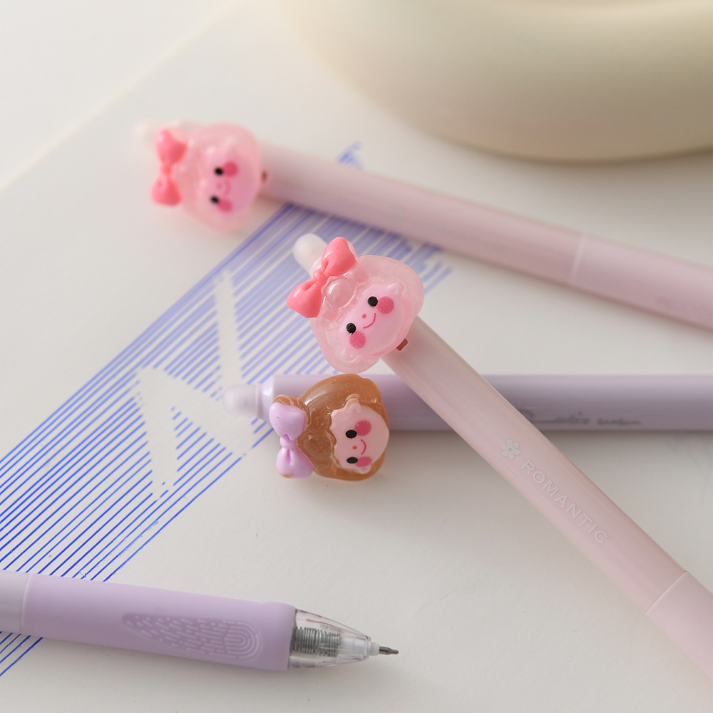 Chenxi Summer Garden Party Press Erasable Pen 1+2 Set, blue pen core ST pen tip 0.5mm, smooth writing pic 23